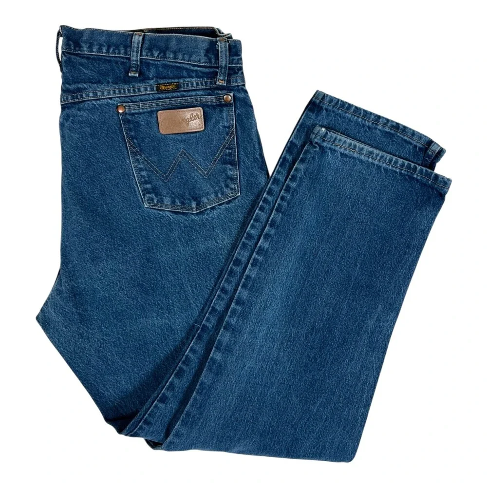 Vintage Wrangler 13MWZ Blue Denim Jeans Regular Fit Cowboy Size 40x34 READ